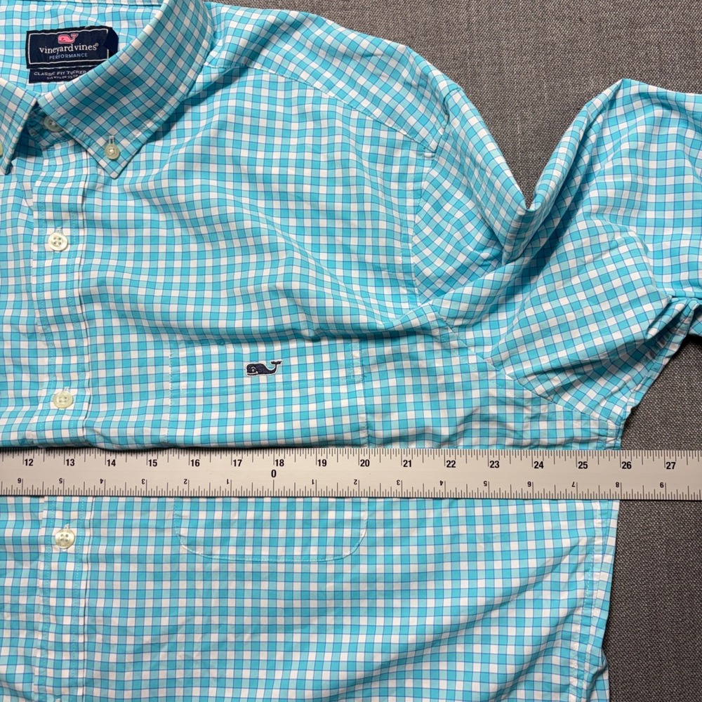 Vineyard Vines‎ Performance Classic Fit Tucker Shirt Mens XL Gingham Blue - Picture 5 of 10